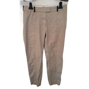 Alexander Wang Khaki Tan Leather Trim Pants